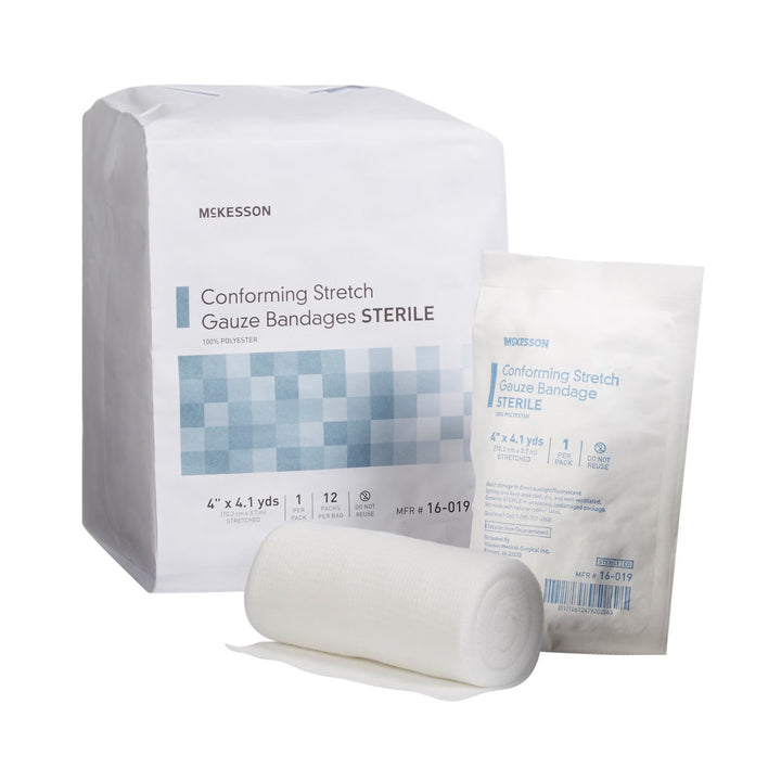 McKesson Conforming Gauze rolls 4 Inch X 4-1/10 Yard Sterile, #16-019 ABD Medical
