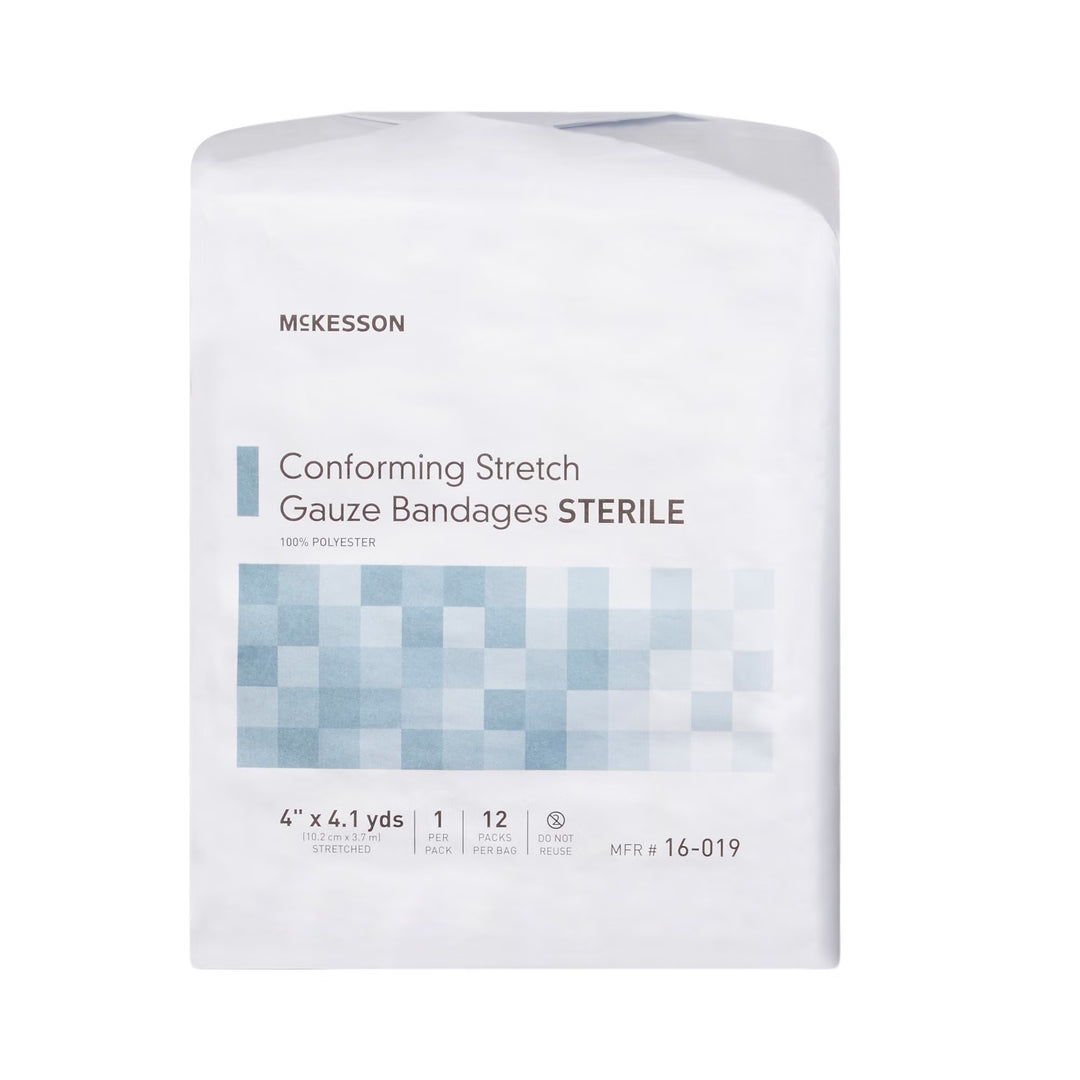McKesson Conforming Gauze rolls 4 Inch X 4-1/10 Yard Sterile, #16-019 ABD Medical
