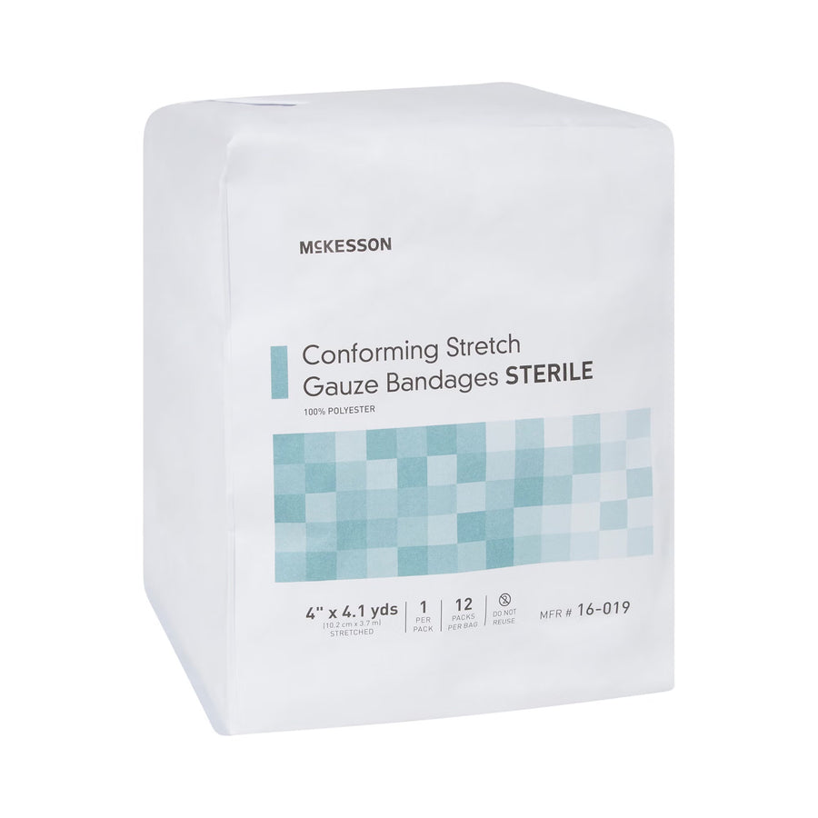 McKesson Conforming Gauze rolls 4 Inch X 4-1/10 Yard Sterile, #16-019 ABD Medical