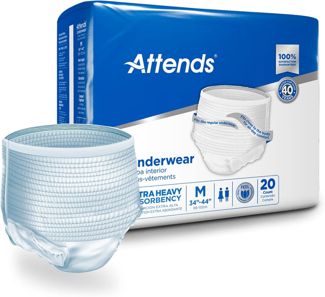 Attends Disposable Underwear Extra Heavy Absorbency, Medium , #APV20