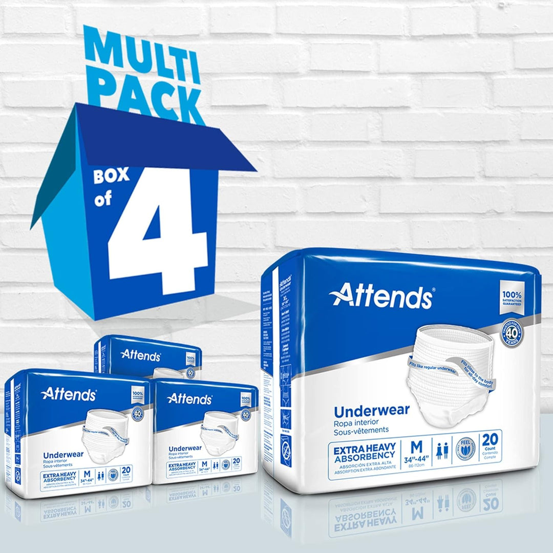 Attends Disposable Underwear Extra Heavy Absorbency, Medium , #APV20