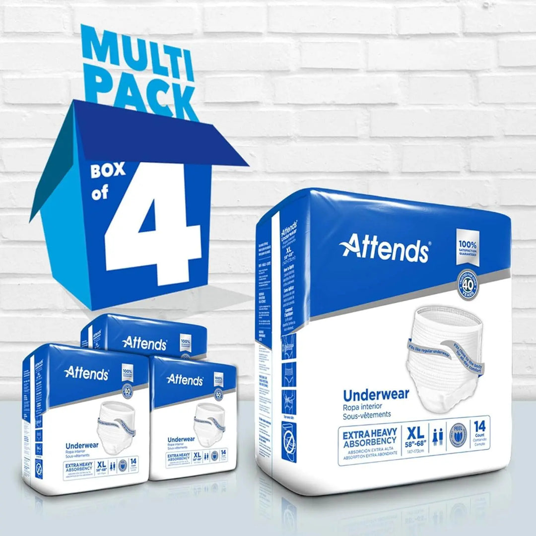 Extra Absorbency Icon Attends Incontinence Underwear | Extra Heavy Absorbency | XL – ABD Medical