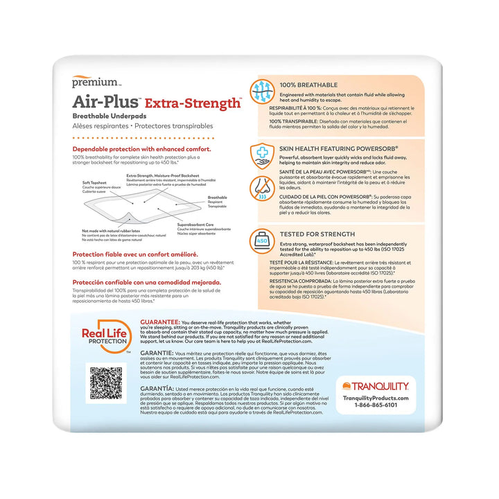 Tranquility Air Plus Breathable Underpads, 30 x 36 Inch, Extra-Strength Low Air Loss, Heavy Absorbency, #2711 ABD Medical