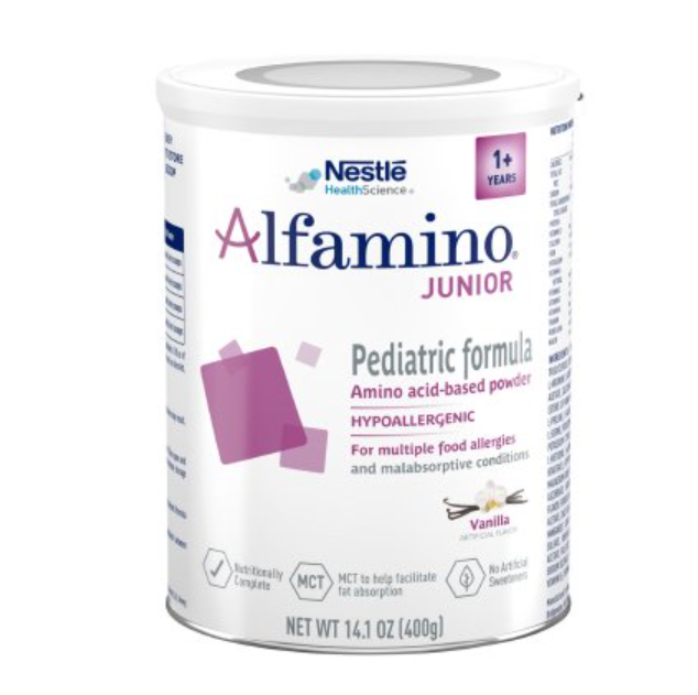 Alfamino Junior Amino Acid Based Pediatric Formula, Vanilla Flavor, 14.1 Oz Canister (Packaging May Vary)