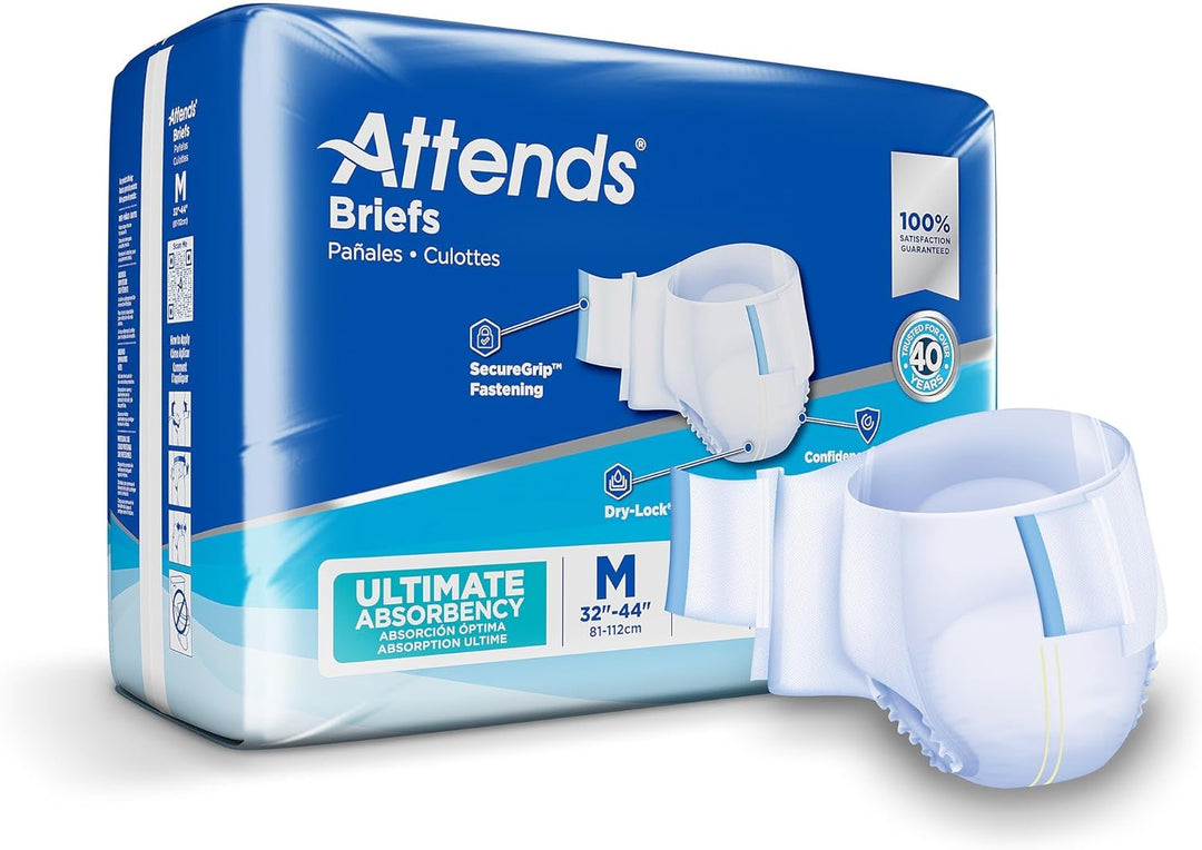 Attends Adult Incontinence Brief Advanced, Ultimate Absorbency, Unisex, Medium , # DDC20