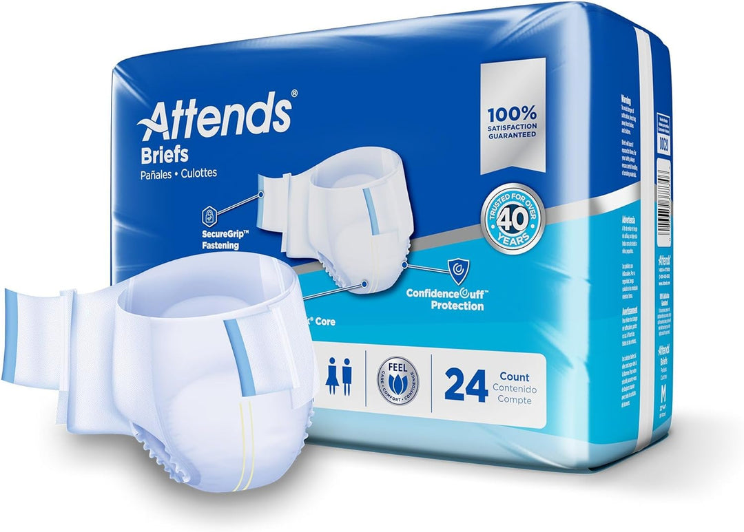 Attends Adult Incontinence Brief Advanced, Ultimate Absorbency, Unisex, Medium , # DDC20