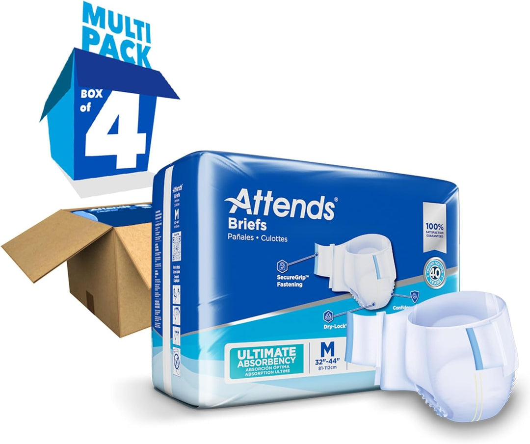 Attends Adult Incontinence Brief Advanced, Ultimate Absorbency, Unisex, Medium , # DDC20