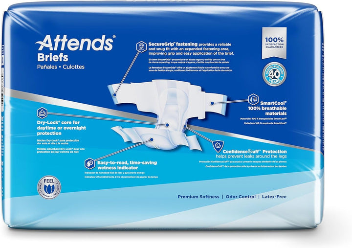 Attends Adult Incontinence Brief Advanced, Ultimate Absorbency, Unisex, Large, # DDC30