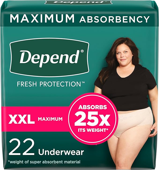 Depend Fresh Protection Adult Incontinence Underwear for Women - Maximum Absorbency