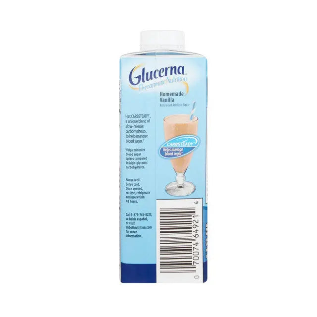 Glucerna Vanilla nutrition facts label and ingredients
