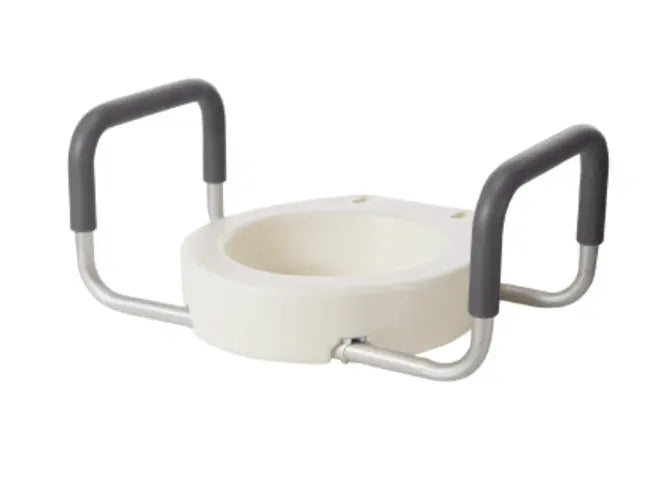 Drive Medical Raised Toilet Seat with Arms drive 3-1/2 Inch Height White 300 lbs. Weight Capacity,#12402 By Drive Medical