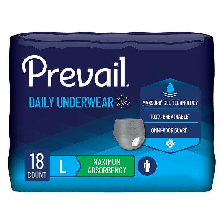 Prevail Daily Underwear for Men, Maximum Absorbency, Large (38" to 64"), #PUM513/1