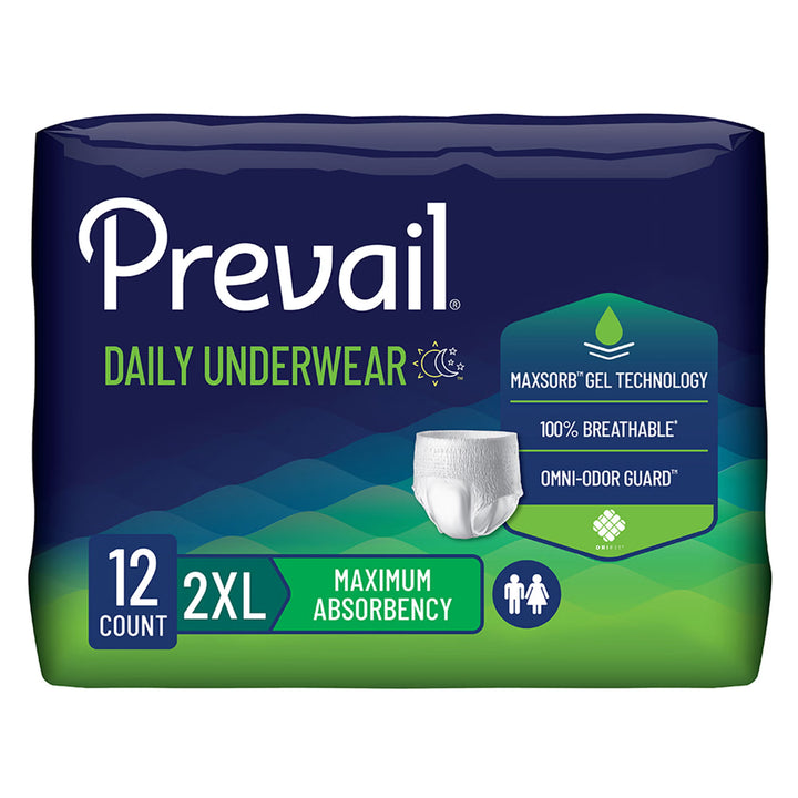 Prevail Daily Underwear Maximum Absorbency, Unisex  XX-Large #PV517