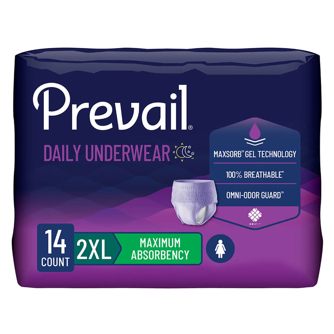 Prevail Daily Protective Underwear for Women | Heavy Absorbency | 2X-Large | #PWC-517 Prevail