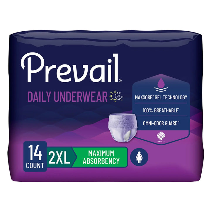 Prevail Daily Protective Underwear for Women | Heavy Absorbency | 2X-Large | #PWC-517 Prevail