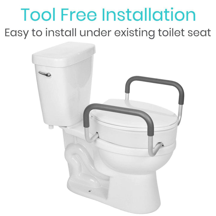 Vive Toilet Seat Riser with Arms, 300 lbs weight capacity, #LVA1071E