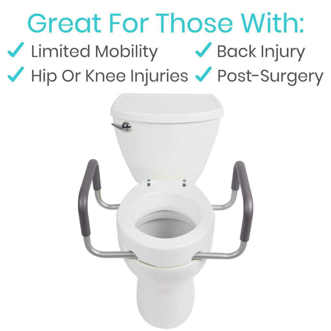 Vive Toilet Seat Riser with Arms, 300 lbs weight capacity, #LVA1071E