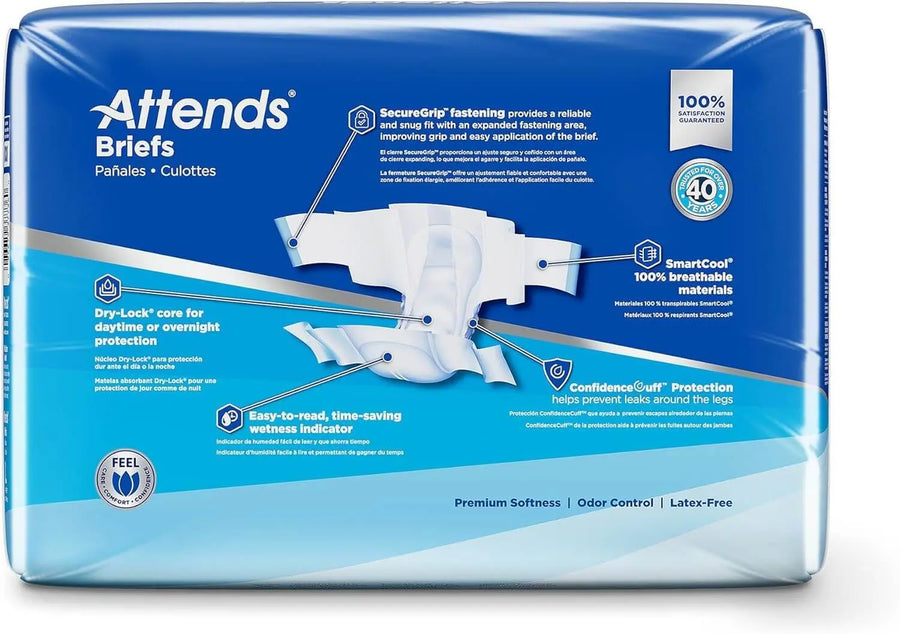 Attends Adult Incontinence Brief Advanced, Ultimate Absorbency, Unisex, Large, # DDC30 By Attends