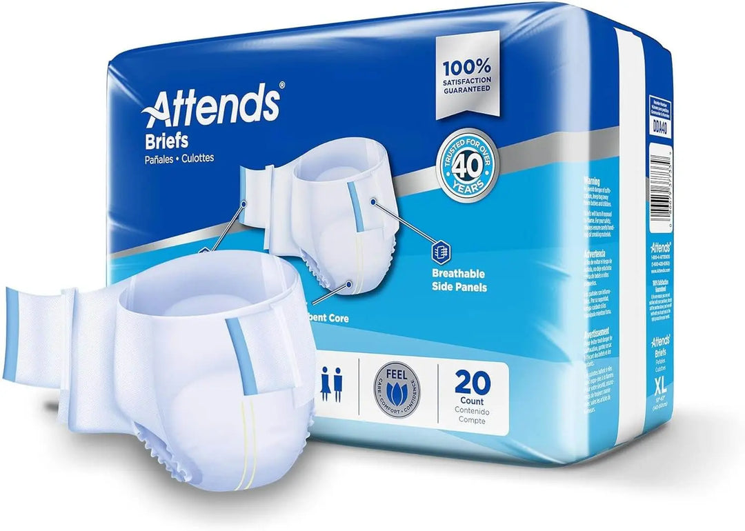 Attends Briefs with Tabs Maximum Absorbency XL 20-Count Pack (DDA40)