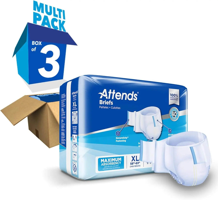 Attends Adult Incontinence Briefs with Tab Closures, XL, #DDA40 By Attends