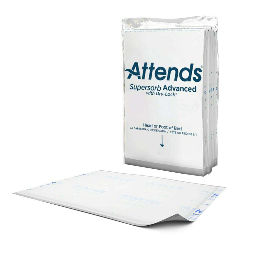 Attends SuperSorb Advanced 30 x 36 inch disposable underpad with packaging pack #ASB-3036