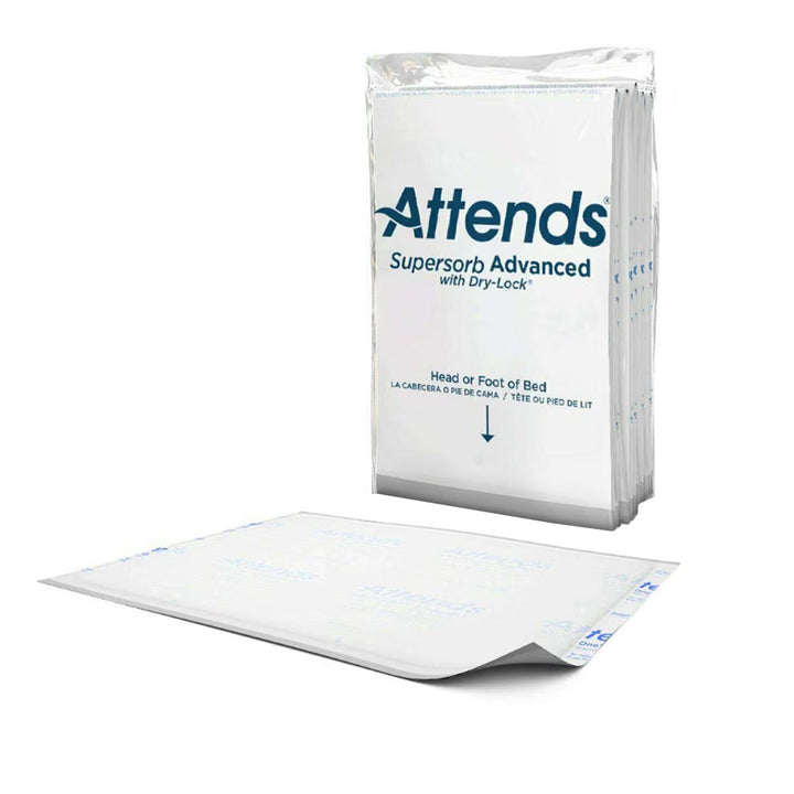 Attends SuperSorb Advanced 30 x 36 inch disposable underpad with packaging pack #ASB-3036