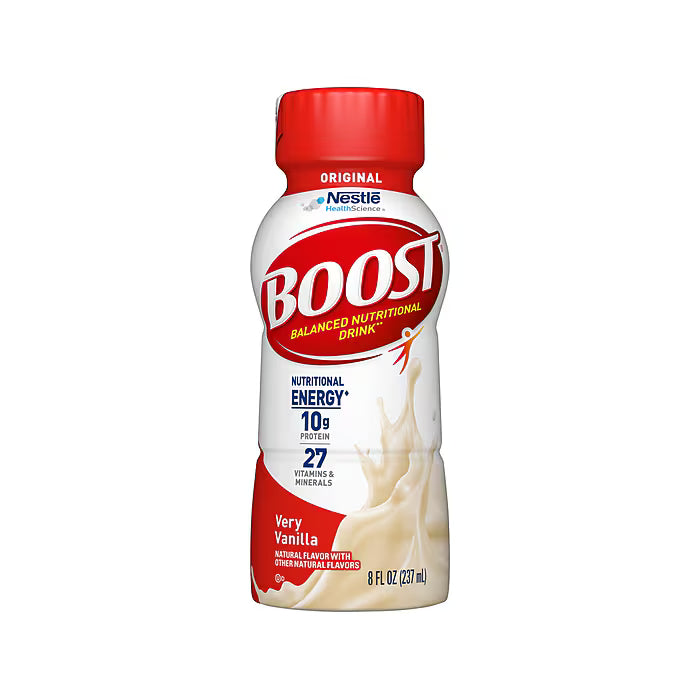 Boost Original Very Vanilla balanced nutritional drink 8 fl oz bottle front view