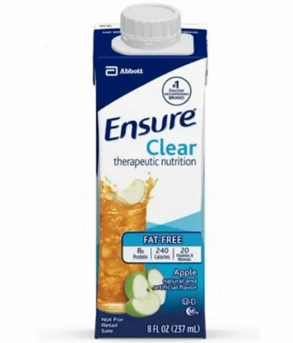 Ensure Clear Therapeutic Nutrition Apple Flavor Liquid 8 oz - 24 Recloseable Cartons Abbott Nutrition