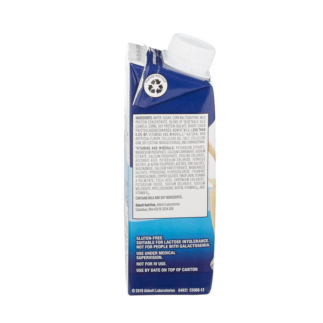Ensure Original Vanilla nutrition facts label and ingredients