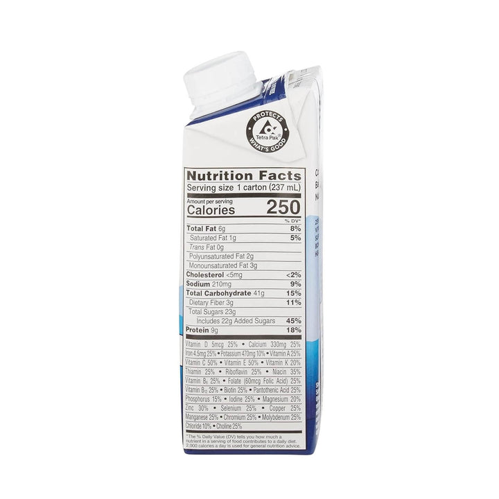 Ensure Original Vanilla Nutrition Facts Label and Carton Packaging