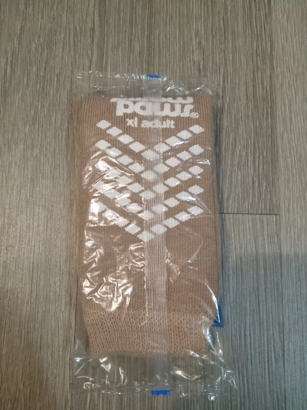 Pillow Paws 360° Imprint All Around Tread Slipper Socks in sealed retail packaging, Unisex, Adult, X-Large, Tan, #1097-001 ABD Medical