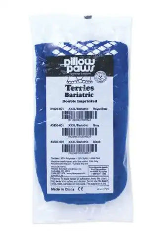 Packaged Pillow Paws bariatric double imprint terries slipper socks in royal blue