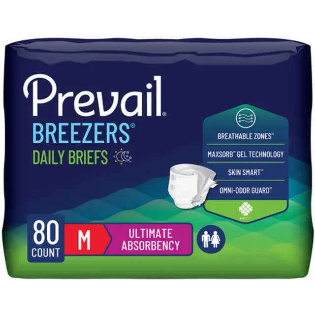 Prevail Breezers Ultimate Absorbency Incontinence Briefs | Medium | ABD Medical By Prevail