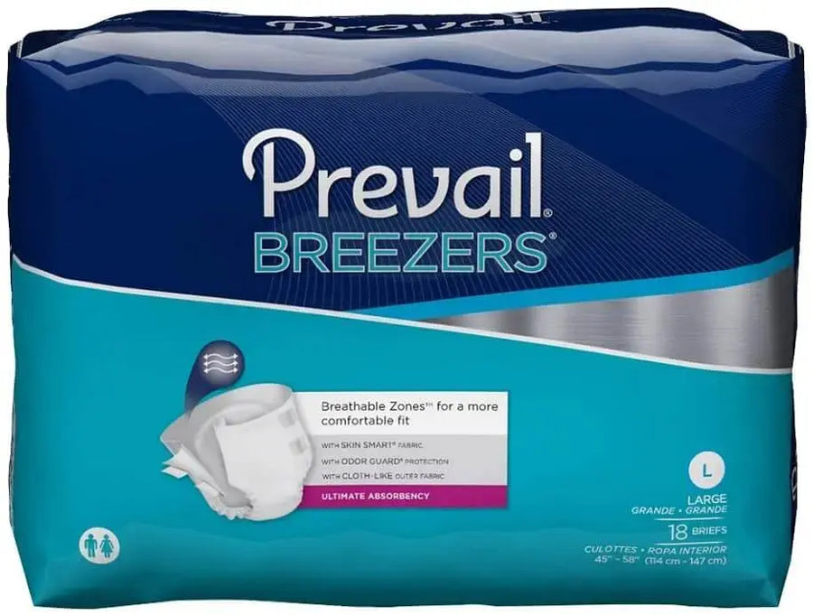 Prevail Breezers Absorbency Incontinence Briefs Large — 72 Count By Prevail