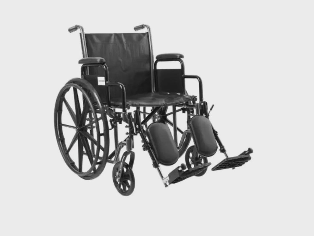 McKesson Dual Axle Bariatric Wheelchair with Swing-Away Elevating Legrests and Detachable Desk Arms