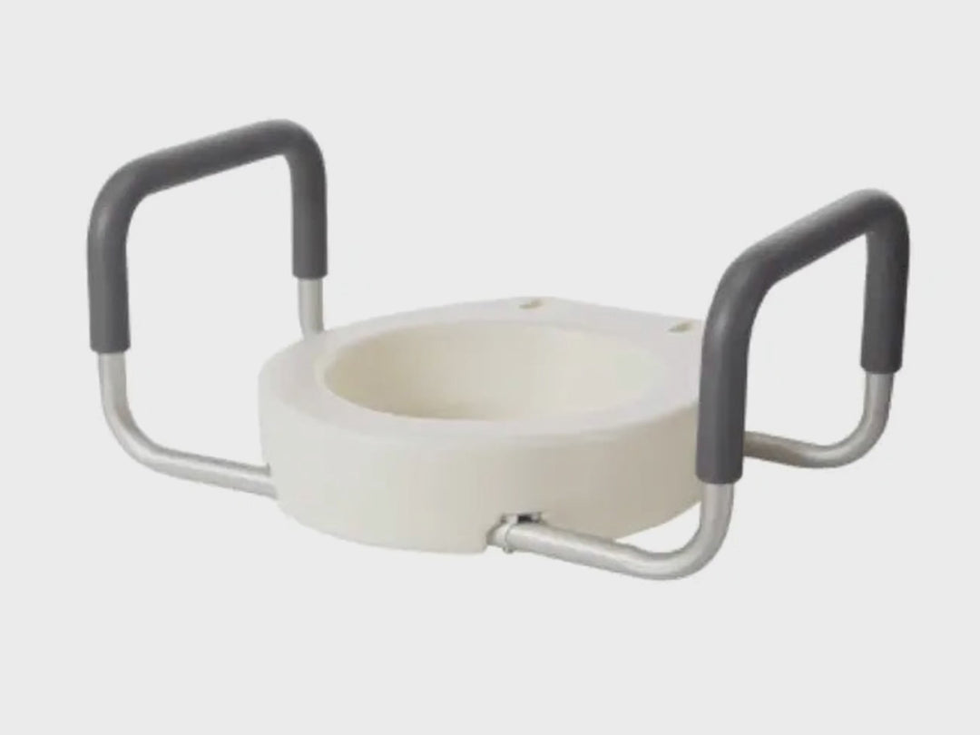 Drive Medical 12402 Raised Toilet Seat with Arms (3.5 Inch Height, 300 lb Capacity)
