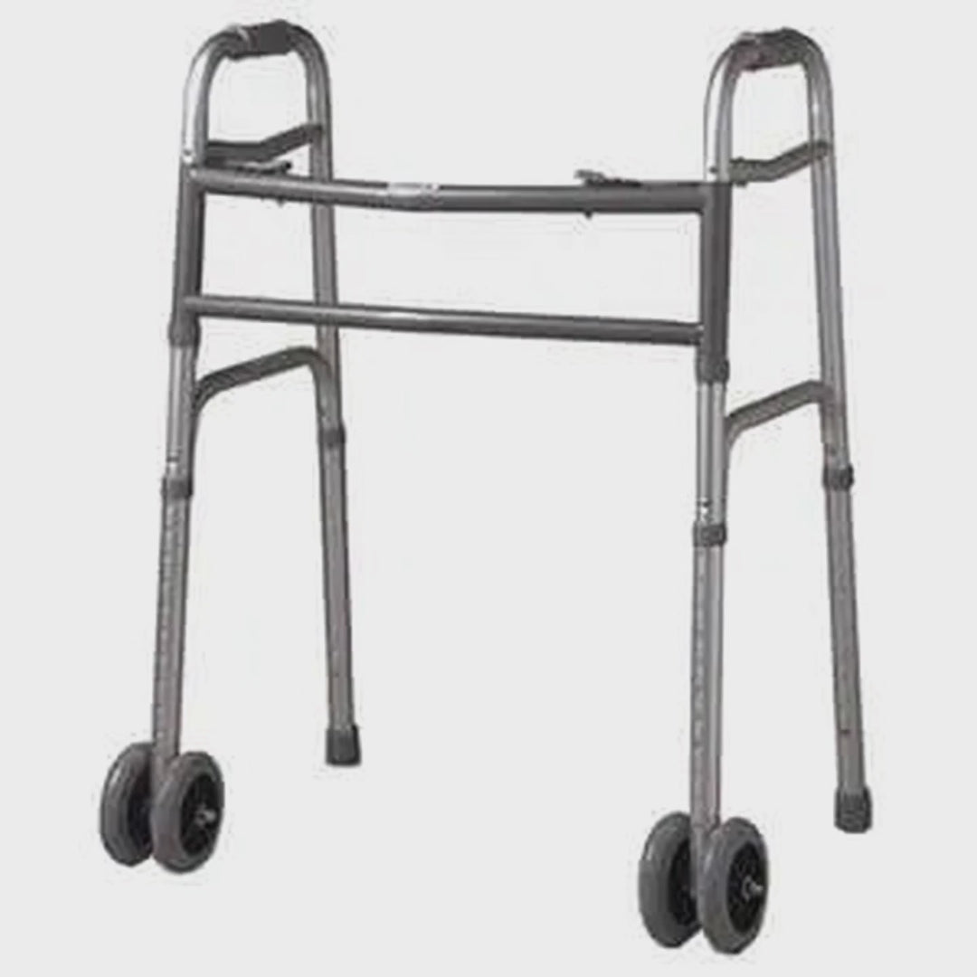 Heavy-Duty Folding Walker with Wheels, 500 lb Weight Capacity – Cardinal Health