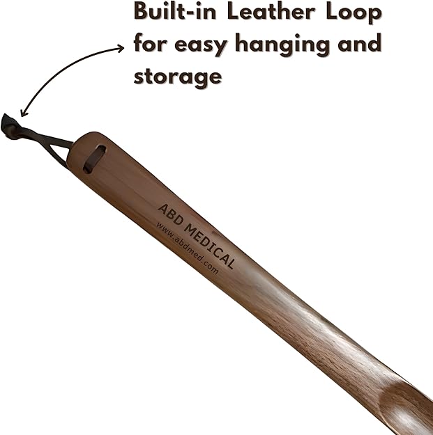 ABD Medical Extra Long Handle Wooden Shoehorn – 29.5” & 19.7” Set, Durable Wood Shoe Horn for Seniors, Men & Women – Smooth Finish, Long Handle for Easy Shoe Wearing Without Bending