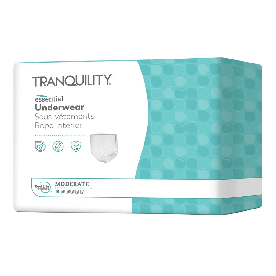 Tranquility Essential Adult Moderate Absorbency Disposable Underwear Packaging Size Medium Item 2975-100