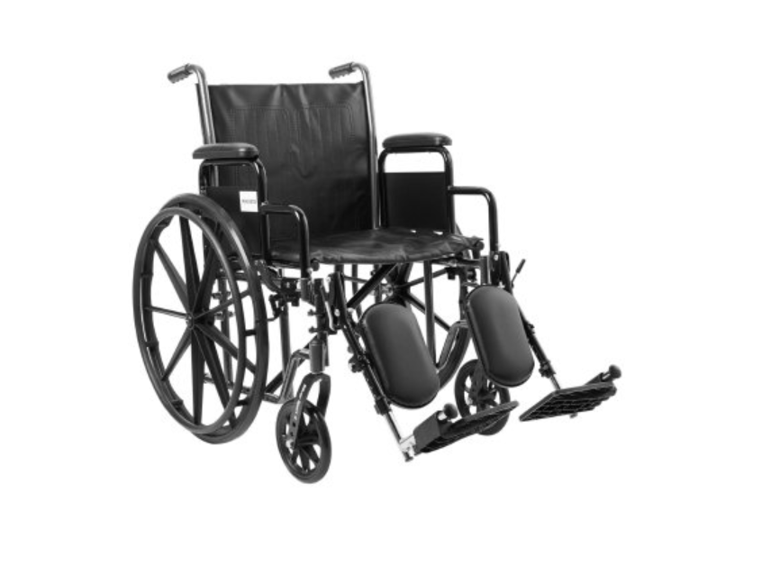 McKesson Wheelchair Dual Axle Desk Length Arm Swing-Away Elevating Legrest - 20 Inch Seat Width Adult 350 lbs