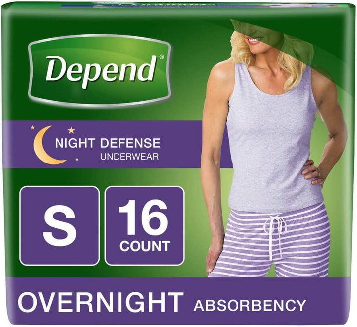 Small Overnight Depends Women's - Night Defense Incontinence Underwear