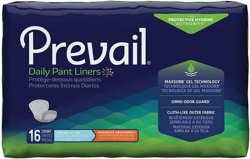 Prevail Pant Liner, Large Plus 28 Inch Length | Case of 96