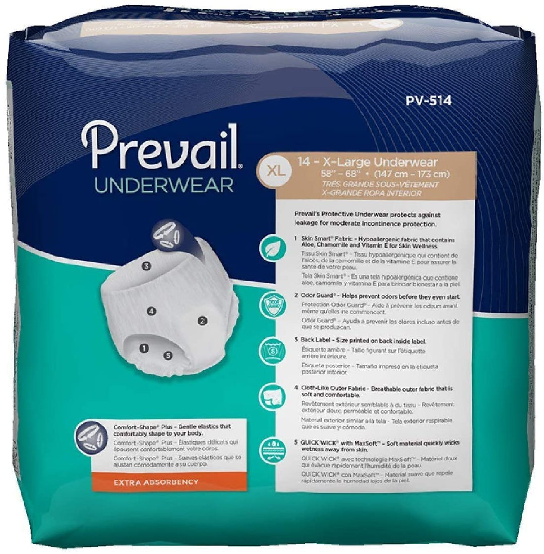 Prevail Extra Absorbency Incontinence Underwear Extra Large | 56 per case