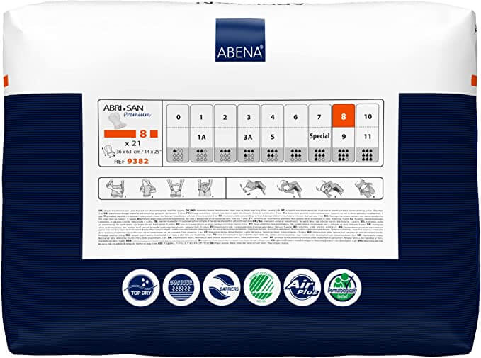 Abena Abri-San Premium Shaped Incontinence Pad Size 8