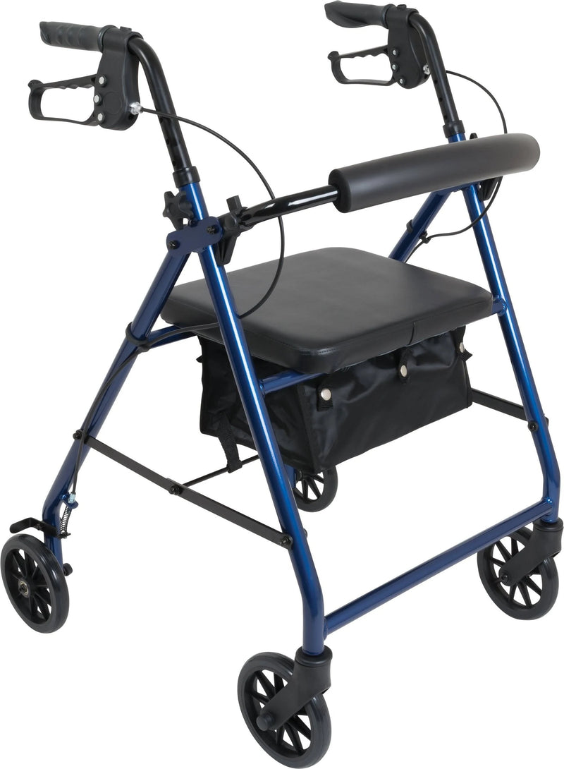PMI ProBasics Aluminum Patient Rollator, Standard, 6" Wheels, 300 lb Capacity, 13.75" Seat