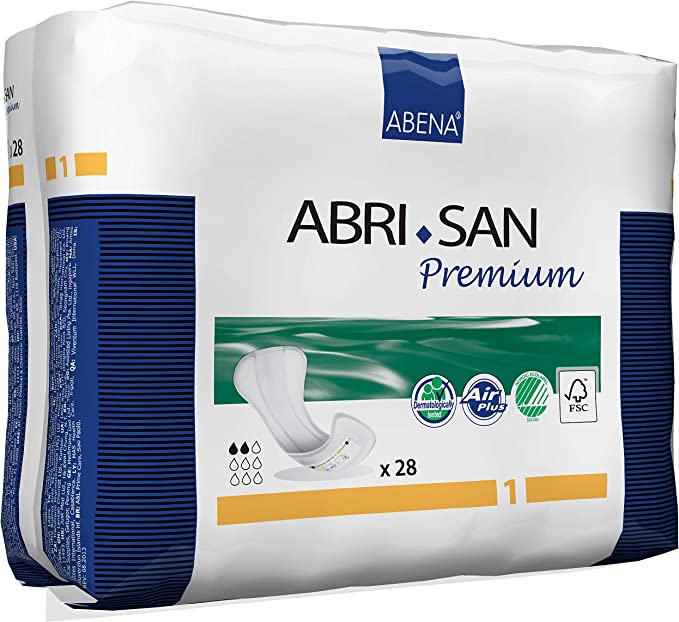 Abena Abri-San Premium Incontinence Pads, Light Absorbency
