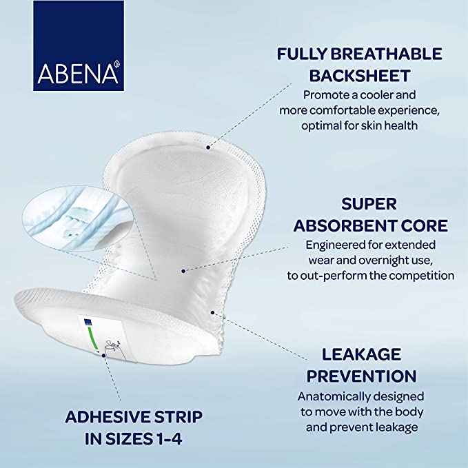 Abena Abri-San Premium Incontinence Pads, Light Absorbency