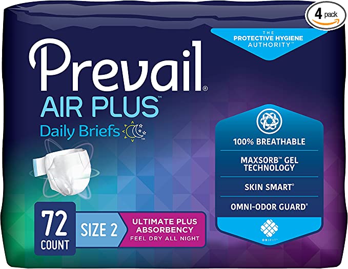 Prevail Air Plus Daily Brief | Size 2 | Breathability | Ultimate Absorbency