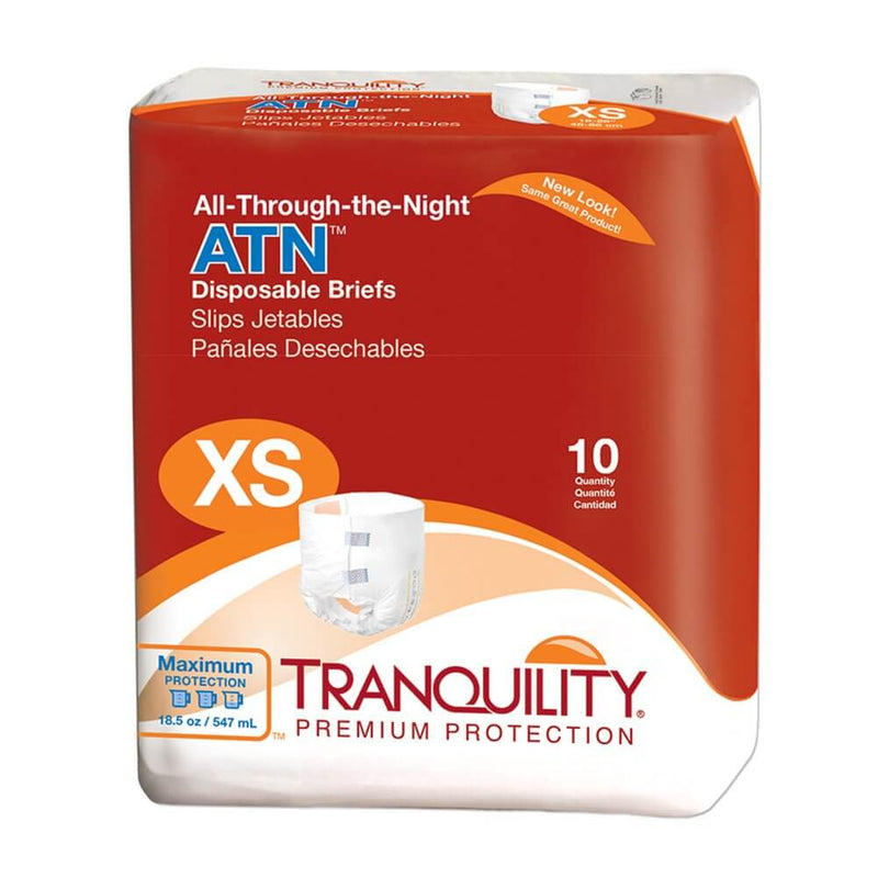 Tranquility ATN (All-Through-the-Night) Disposable Brief, Extra-Small