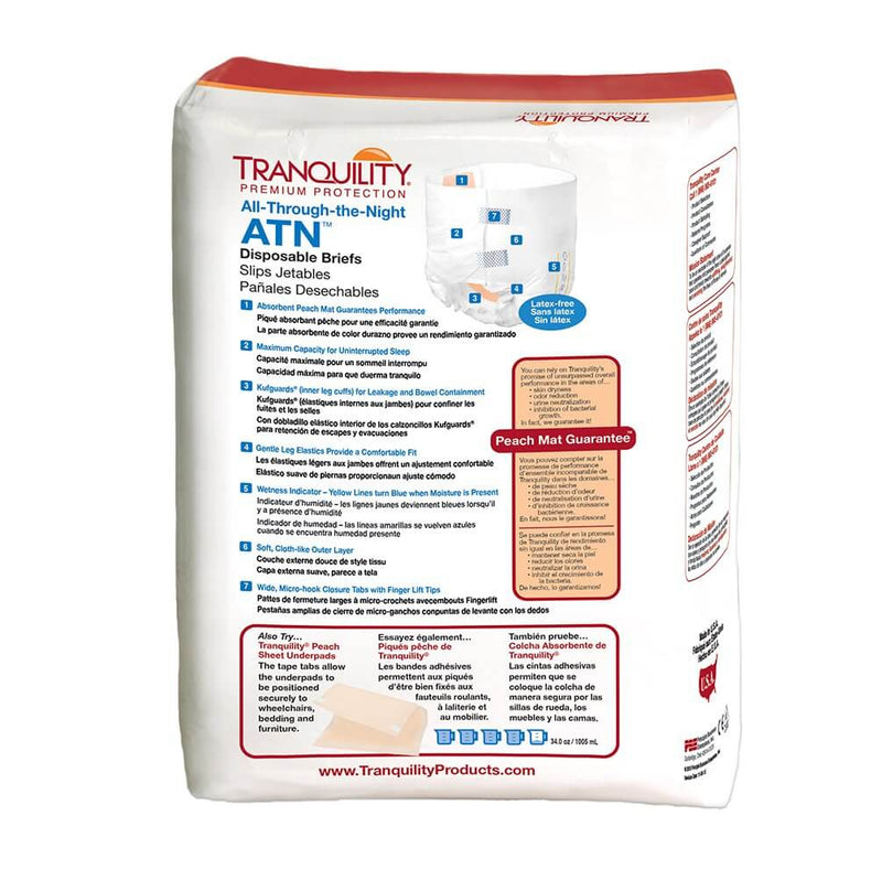 Tranquility ATN (All-Through-the-Night) Disposable Brief, Extra-Small